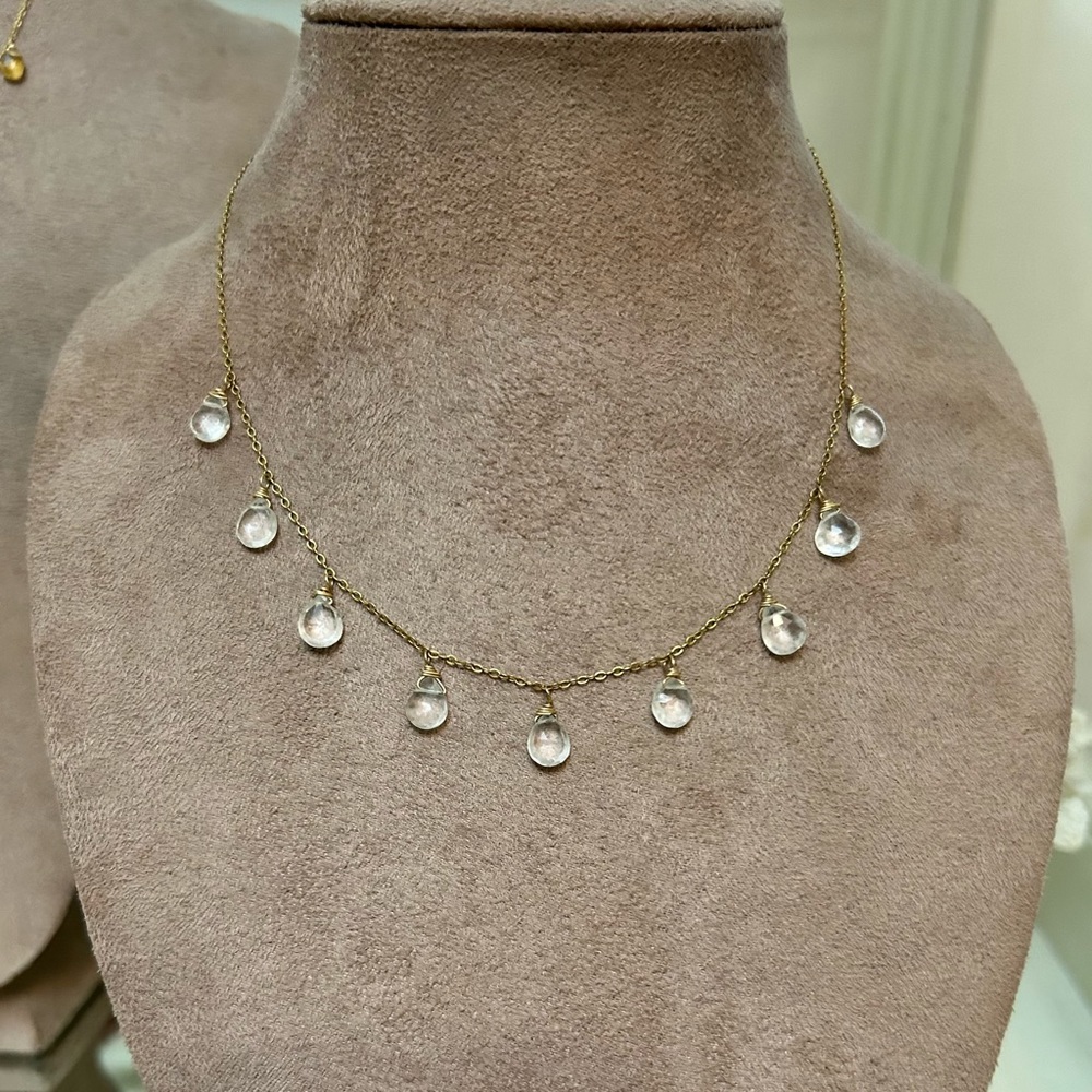 STONEFOX Clear Quartz teardrop necklace